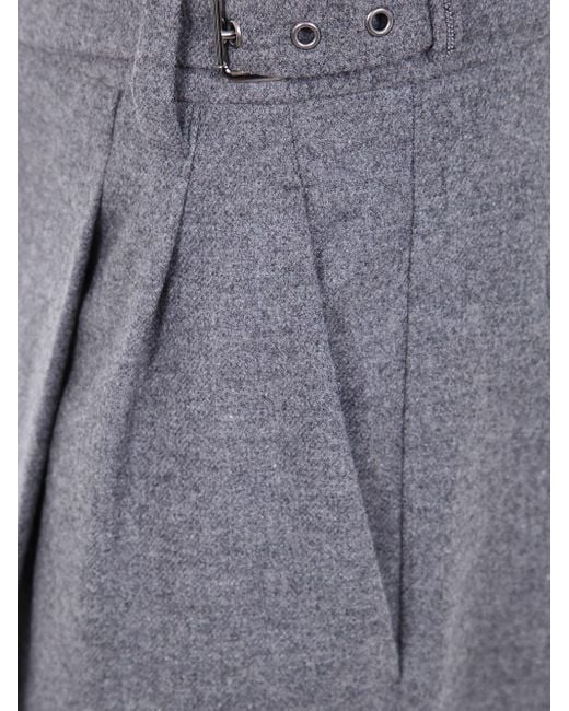 Brunello Cucinelli Gray Suits Wide Leg Pants