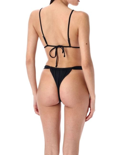 Let's Swim Black Ruched Bikini Bottom