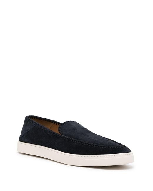 Giorgio Armani Black Leather Slip-On Sneakers for men