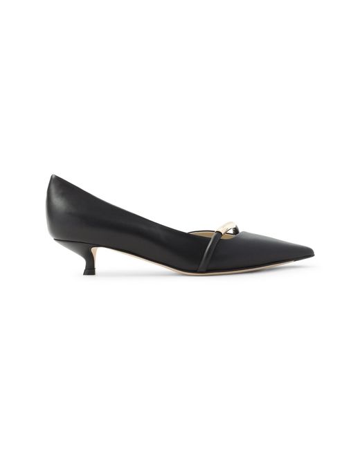 Giorgio Armani Black Leather Court Decollete