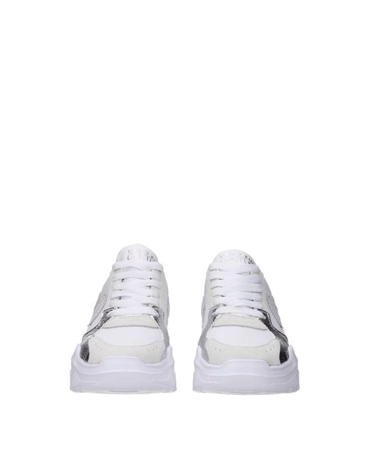 Versace Jeans White Sneakers Couture Donna Pelle Bianco/Argento