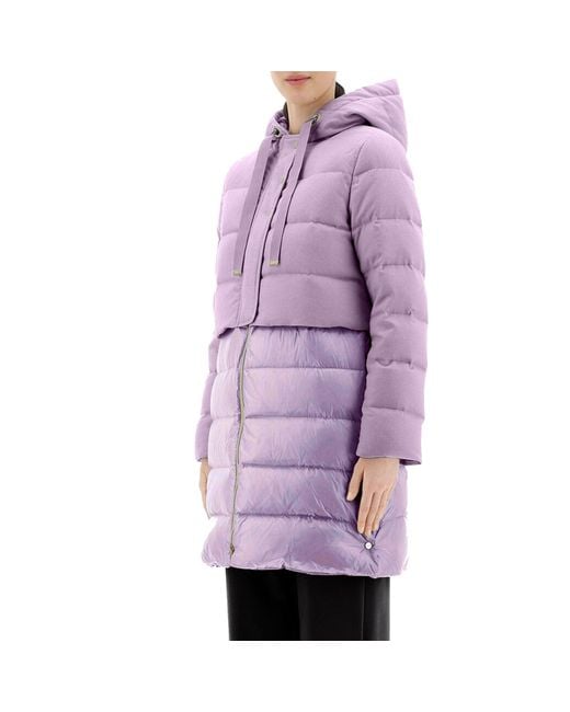 Herno Purple Wool Down Coat