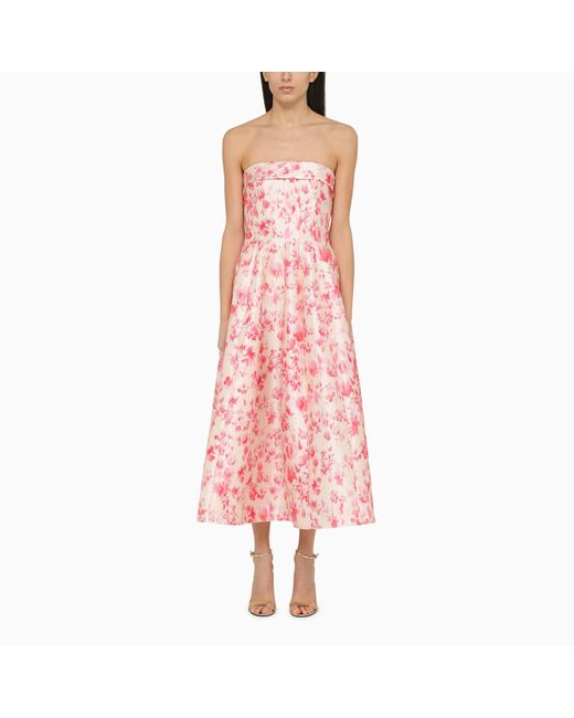 Philosophy Pink Floral Bustier Midi Dress