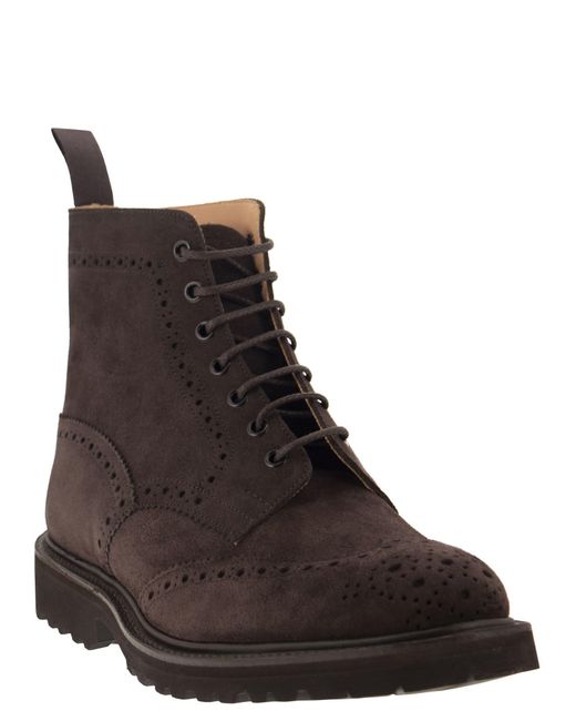 Tricker's Brown Stow Suede Laced Boot