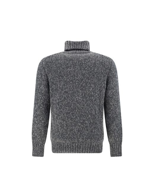 Brunello Cucinelli Gray High Neck Sweater for men
