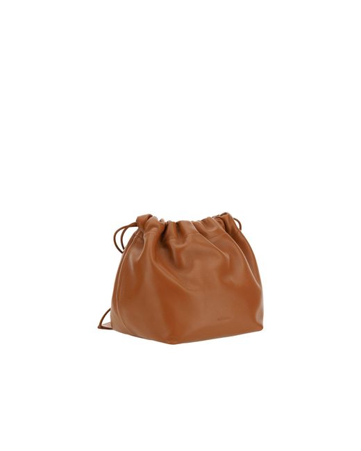 Jil Sander Brown Leather Shoulder Bag