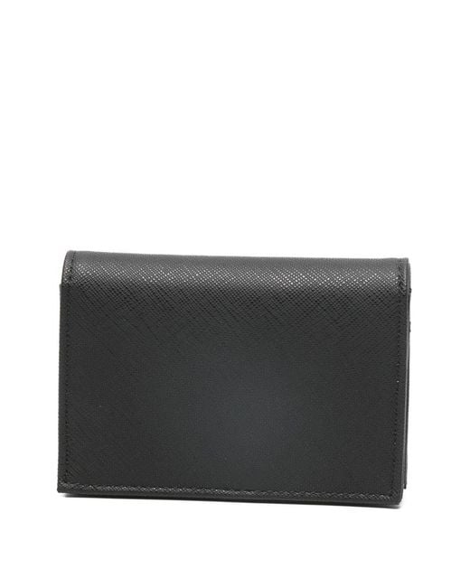 Emporio Armani Gray Leather Credit Card Case