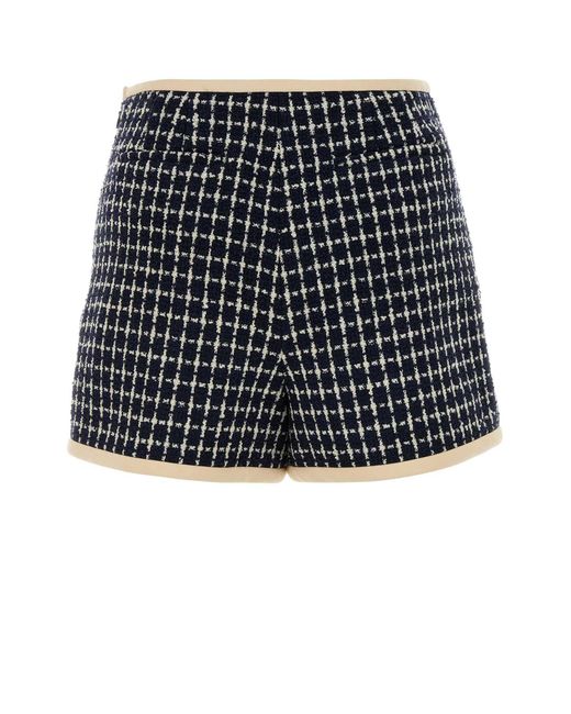 Valentino Garavani Black Embroidered Tweed Shorts