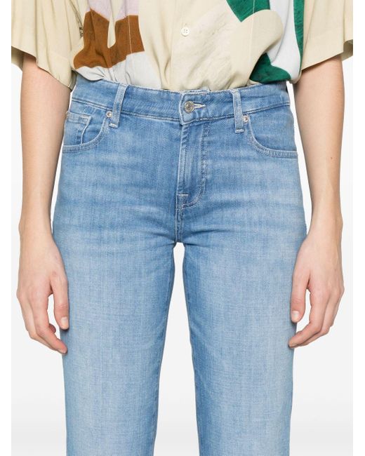 Seven7 Blue Calie Straighnt Cropped Jeans