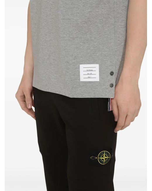 Thom Browne Gray Ringer T-Shirt for men