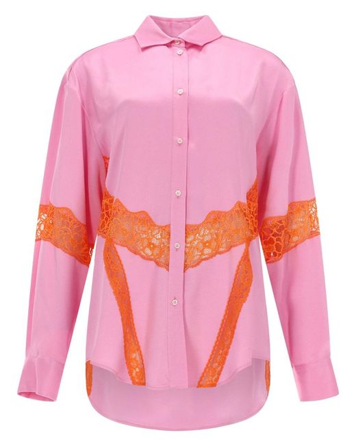 MSGM Pink Regular Lace Shirt