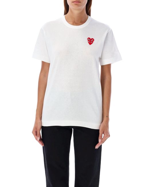 COMME DES GARÇONS PLAY White Double Patch T-Shirt