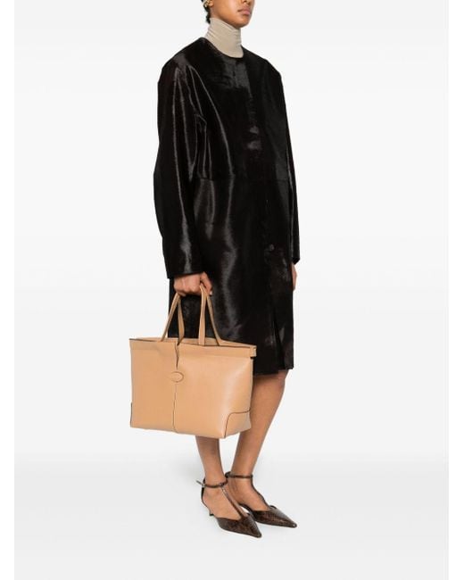 Tod's Natural Tod 's Di Bag Folio Ledereinkaufstasche