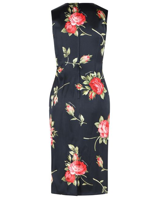 Dolce & Gabbana White 'Bouquet Di Rose' Viscose Dress