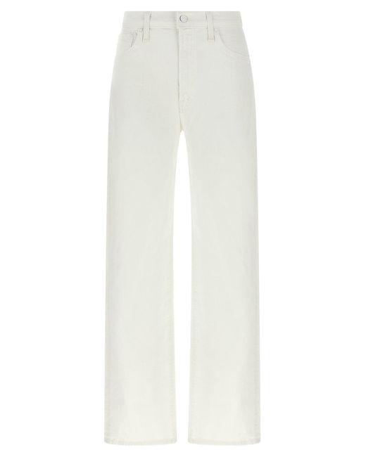 Mother White Mutter 'The Dodger Sneak' Jeans