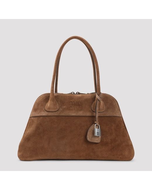 Miu Miu Brown Vivant Suede Leather Bag