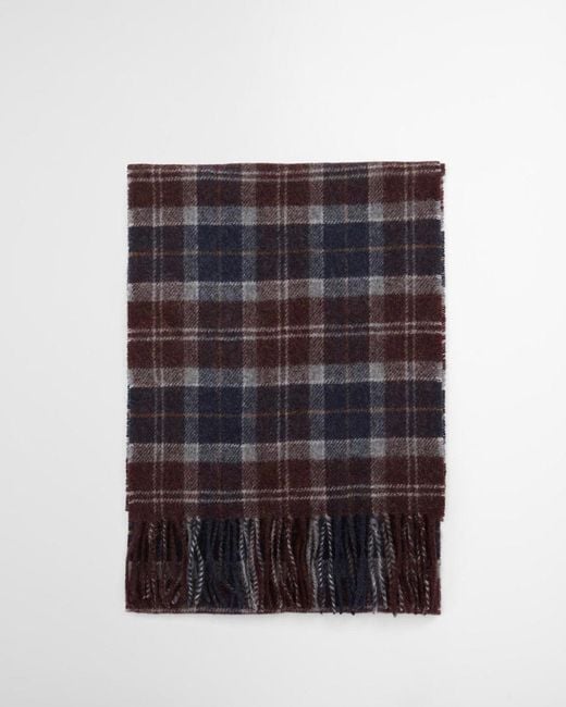 Barbour Blue Tartan Lambswool Scarf