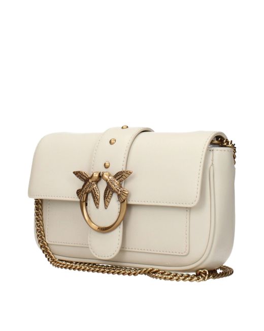 Pinko Natural Love Crossbody Bags/Ivory Leather