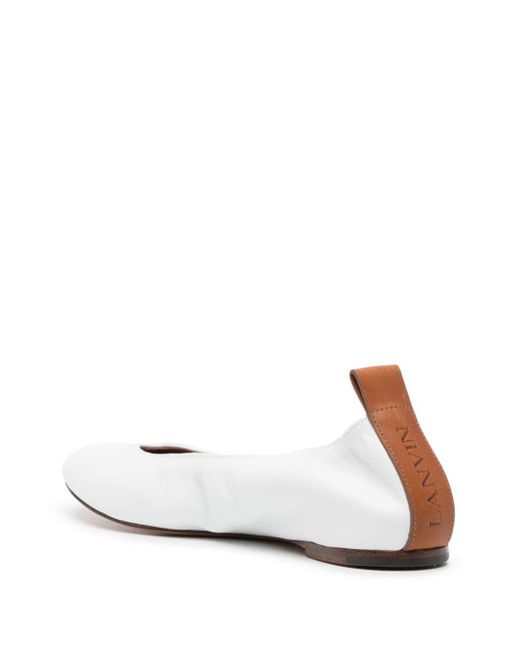 Lanvin White Sneakers Mit Runder Kappe