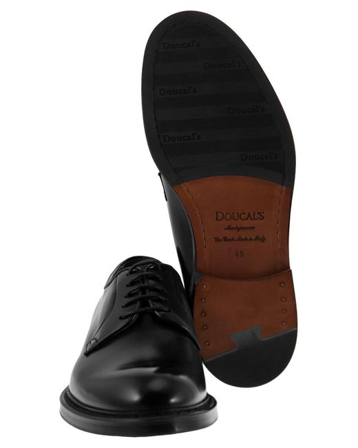 Doucal's Black Horse Derby Lace Up for men