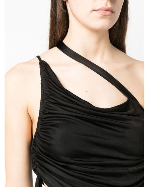 ANDREADAMO Black Andreadamo Shoulder Crop Top for men