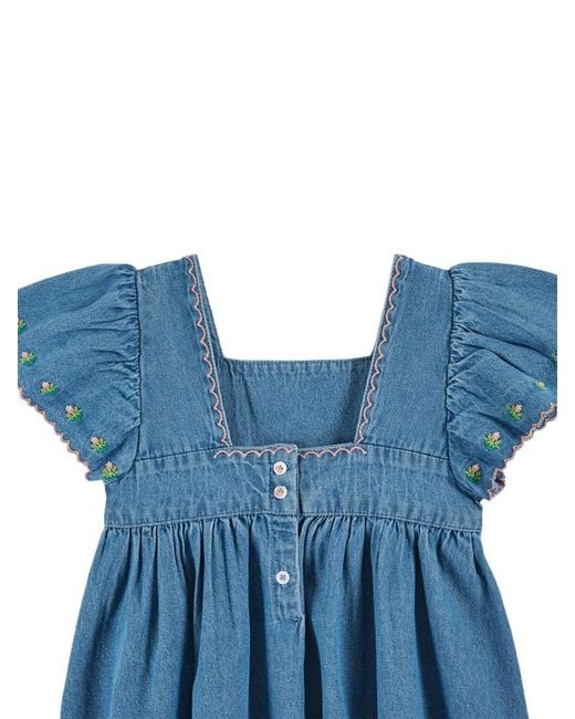 Emile Et Ida Blue Vestito Con Fiore