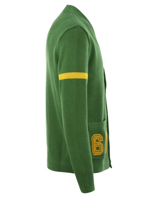 Polo Ralph Lauren Cotton Letterman Cardigan in Green für Herren