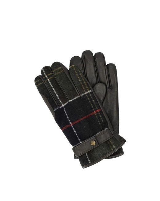 Barbour Black Newbrough Tartan Gloves