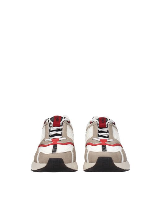 Fendi Pink Sneakers Faster Uomo Tessuto Bianco/Fango for men