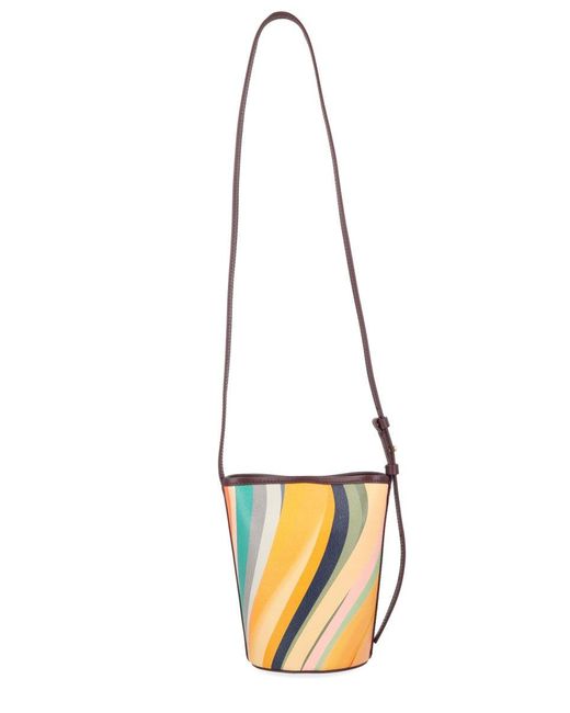 Paul Smith White Mini Bucket Crossbody Bag