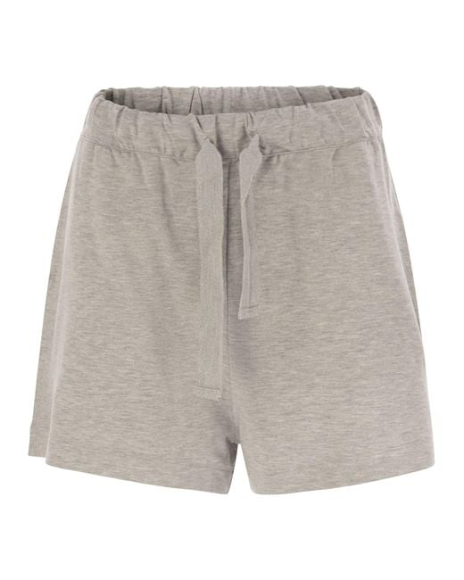 Majestic Gray Shorts With Drawstring Waist