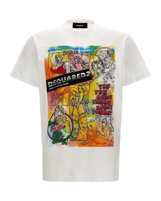 DSquared² Gray 'Porn' T Shirt