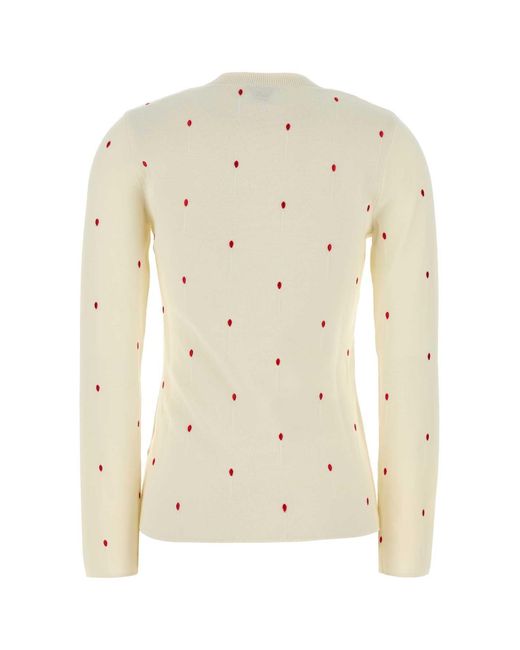Bottega Veneta Natural Embroidered Cotton Blend Sweater