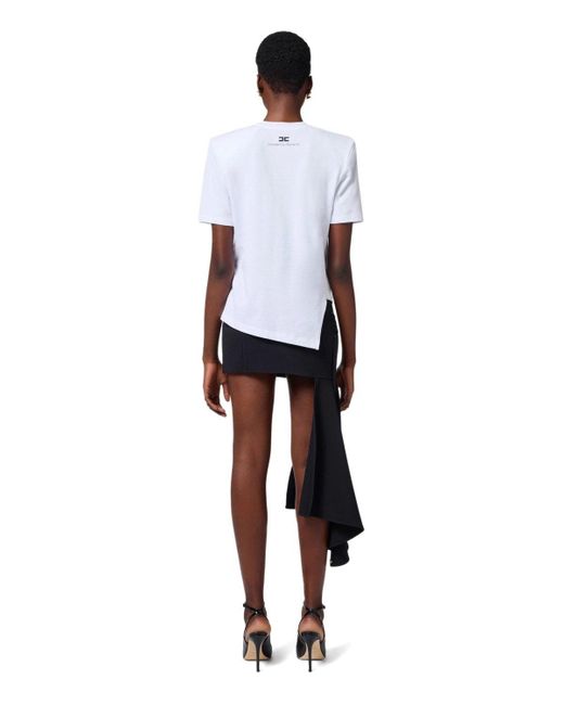 Elisabetta Franchi White Gesso Asymmetric T Shirt for men