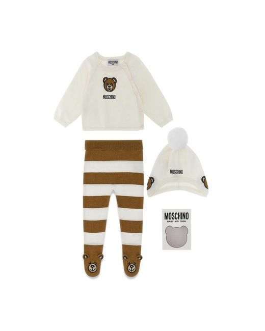 Moschino White Baby Jersey Pant Top Set