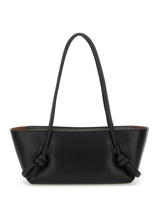 Hereu Black Leather Shoulder Bag