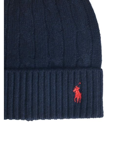 Polo Ralph Lauren Blue Wool Blend Beanie