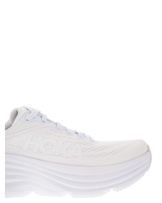 Chaussure de sport Bondi 8 ultra raccourci Hoka One One en coloris White