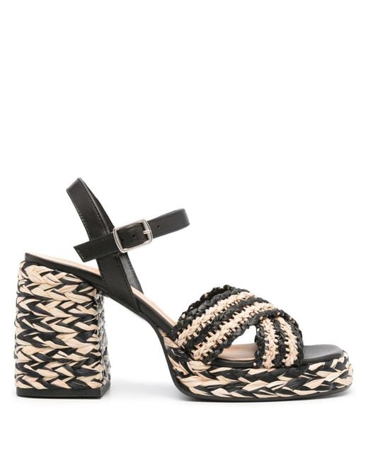 Castaner Metallic Vicen Raffia Heel Sandals