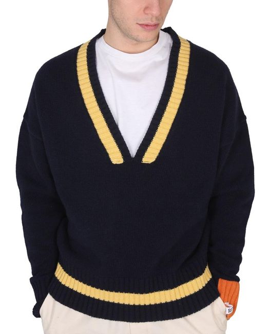 RIGHT FOR Blue V Neck Jersey