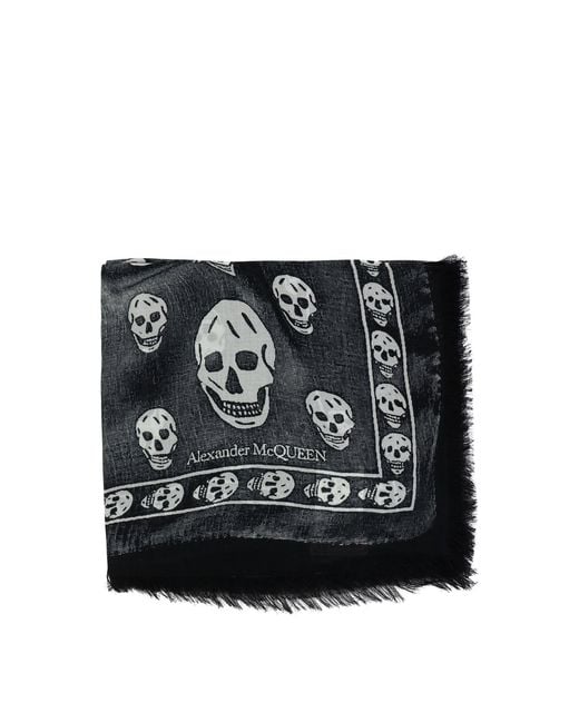 Alexander McQueen Schal Mit Totenkopf-Print in Black für Herren