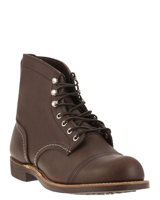 Red Wing Iron Ranger Amber Laced Boot in het Brown