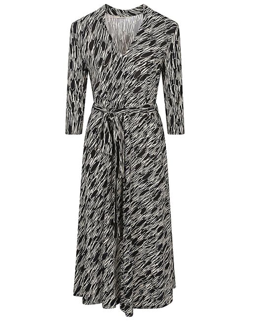 Siyu Gray Printed Midi Dress