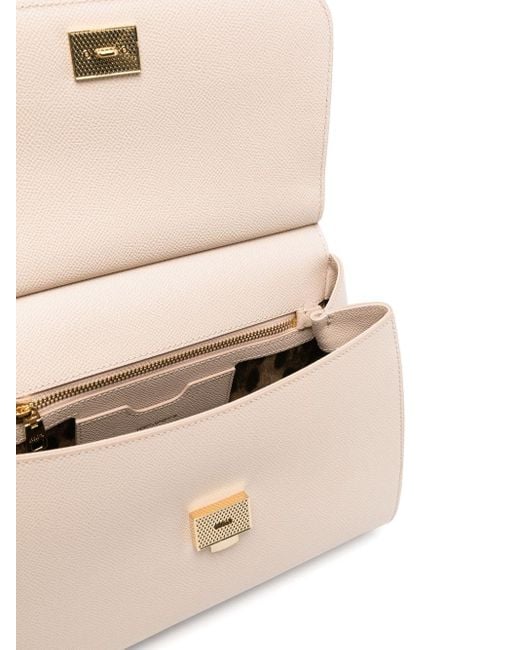 Dolce & Gabbana Natural Sicily Large Leather Handbag