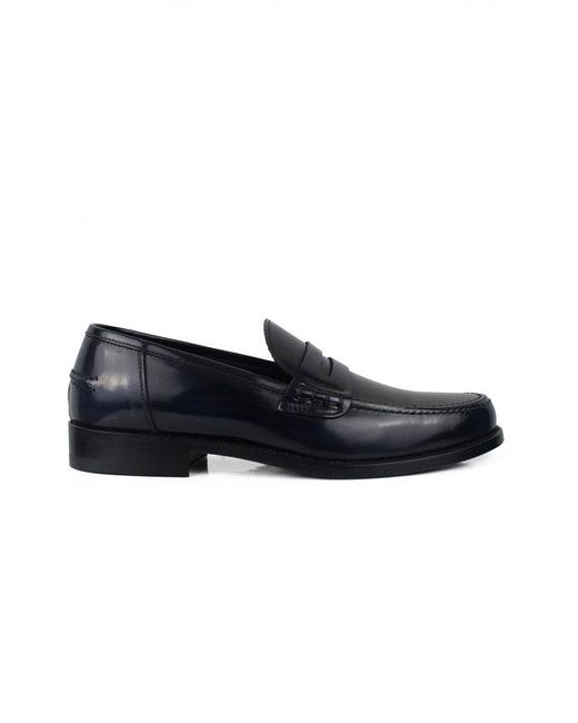 ALBERTO Black Leather Loafers
