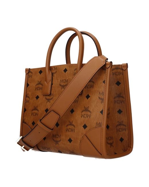 MCM Brown Handbags For /Cognac Fabric