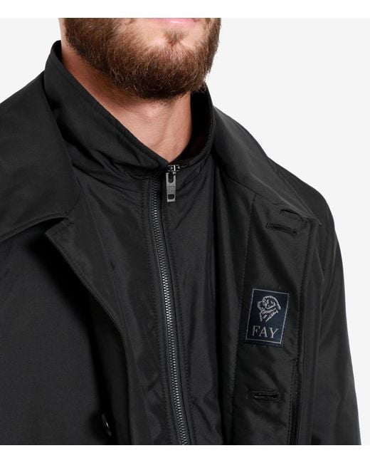 Fay Black Coats for men