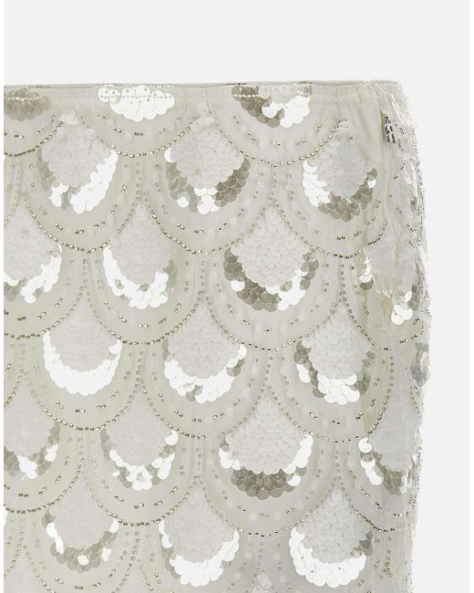 Rotar Birger Christensen White Sequin Mini falda ROTATE BIRGER CHRISTENSEN