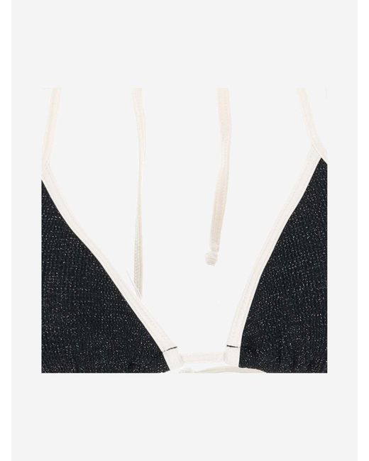STRING Nylon Bikini Top Mc2 Saint Barth de color Black