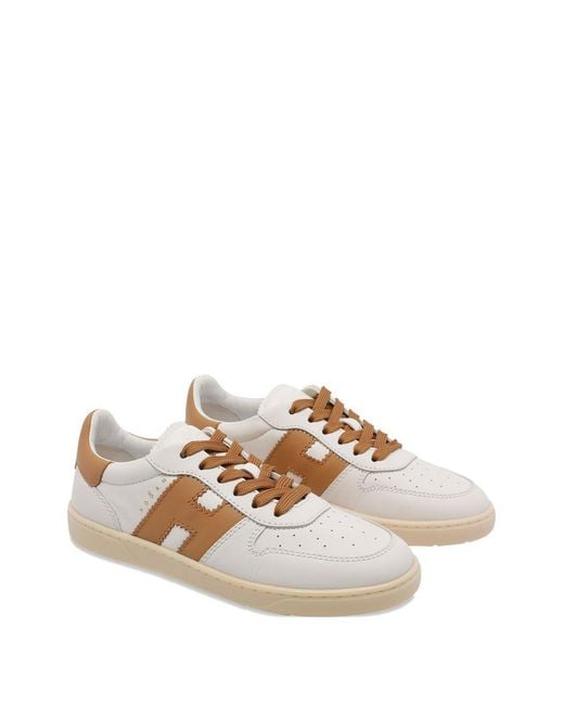Hogan White Cool Basket Leather Sneakers